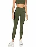 Amazon Essentials Legging de sport long à taille haute modelant (existe en grandes tailles) Femme, Vert Olive, M
