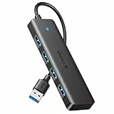 UGREEN Hub USB 3.0 4 Data Ports Ultra Fin Multiport Type A 5Gbps Haute Vitesse Compatible avec MacBook iMac Surface XPS PC Ordinateur Portable Disque Dur Clavier Souris (15cm)