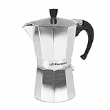 Orbegozo KFN 600 - Cafetière italienne en aluminium, 6 tasses (280 ml), manche ergonomique, valve de sécurité, filtre amovible