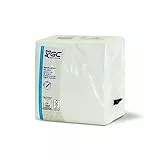 Lot de 100 serviettes en papier blanc 2 couches - Toucher super doux - Finition gaufrée - Serviettes jetables - Idéales pour l'hôtellerie et les événements - 30 x 30 cm dépliées - Hostelnovo