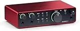 Focusrite Scarlett 2i2 4th Gen, interface audio USB pour enregistrer, composer, streamer et podcaster — des prises de son de très haute qualité et tous les logiciels pour enregistrer