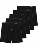 FM London Lot de 5 Boxers pour Homme Coupe Ample, Caleçon Parachute pour Homme en Coton, Sous-Vêtements 100% Coton Ultra Doux Couleurs Unies avec Braguette Boutonnée et Ceinture Extensible Confortable