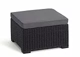 Allibert by Keter California Tabouret Repose-Pieds, Table de Jardin en Plastique, Coussin extérieur, Gris, 68 x 68 x 35 cm