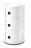 Kartell Componibili, Conteneur 3 éléments, Blanc, Base ronde