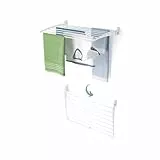 foxydry Fold, Étendoir à Linge Mural, Extensible Vertical, Pliable pour intérieur et extérieur en Aluminium et Acier 82x50x50 cm (Blanc - Fermeture en Bas, 82 cm)