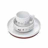 LÄSSIG Service de table occasionnel assiette en porcelaine assiette bol tasse/Dish Set Porcelain Garden Explorer girls