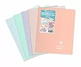 Clairefontaine 954481C Un Cahier Agrafé Koverbook Blush - 17x22 cm - 48 Pages Grands Carreaux - Papier Blanc 90 g - Couverture Polypro Opaque Couleur Aléatoire