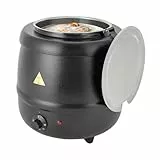 Marmite à soupe électrique de 10 litres avec insert amovible en acier inoxydable, réglable de 35 à 80 °C, chauffe-soupe pour buffet, restauration, restauration et fête