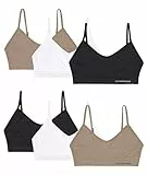 Channo Soutiens-Gorge Invisibles sans Coutures, sans Coussinets et sans Armatures en avec Bretelles réglables - Lot de 6, Assorti, L/XL