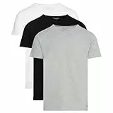 Tommy Hilfiger T-Shirts Manches Courtes Lot de 3 Homme Stretch Col en V, Multicolore (Black/White/Grey Heather), XL