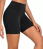 wirarpa Short de Sport Cycliste Femme Taille Haute Legging Court Yoga Running Fitness Shorty sous Robe Anti Frottement Cuisse Noir Taille M