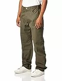 Dickies Jean de Travail en Toile Robuste et résistante sablée, Coupe décontractée, pour Hommes, Vert Mousse, 34W x 32L