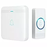 AVANTEK 400M de Portée Sonnettes sans Fil Kit de Carillon Étanche avec 1 Récepteur Enfichables, 52 Mélodies, 720p, Blanc