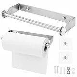 QWORK® Support essuie Tout, Support Serviette Polyvalent en Acier Inoxydable 304 à percer/adhésif, pour Cuisine, Salle de Bain