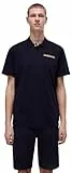 Napapijri - Polo à Manches Courtes en Jersey Egeas, Bleu Marine, L