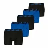 PUMA Logo Print Boxer, Bleu Combo, M (Lot de 5) Hommes
