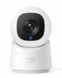 eufy Security Caméra intérieure C220, caméra de Surveillance avec résolution 2K, Rotation 360° et Inclinaison, caméra de Surveillance intérieure Filaire avec Wi-FI, détection des Humains par IA