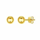 ChicSilver Clous et Puces Boucle d'Oreilles Femme Boule Fermoir clou 5MM Clou d`oreille Boucle d'Oreille Boule en Argent 925 Plaqué Or Cadeau de Noel,Emballage Cadeau, Bijoux pour Elle