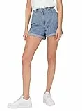 ONLY Shorts Femme Taille Haute Design 5 Poches Fermeture à Bouton Fermeture éclair Bermudas Courts, Couleurs:Bleu-Clair, Taille:M