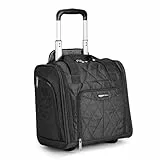 Amazon Basics Bagage cabine compact, roulettes 360, 35.5cm, Noir matelassé