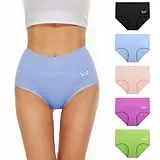 TANSTC Culotte Femme Coton Taille Haute sous-vêtement Shorties Ventre Plat Slip Doux Lot de 5, Cadeau pour Une Femme ou Une Fille, XL