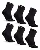 DANISH ENDURANCE 6 Paires de Chaussettes en Coton Premium, Respirantes & Douces, Homme Femme, Noir, 39-42
