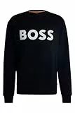 BOSS Hommes WeBasicCrew Sweat Relaxed Fit en Molleton de Coton avec Logo imprimé en Gomme