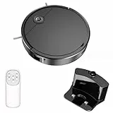 Aspirateur robotique avancé Hoover – Forte puissance d'aspiration, grande poubelle, fonctionnement silencieux, design compact et technologie anti-collision (noir)