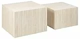 AC Design Furniture Dicte Lot de 2 Tables Basses carrees, Beiges, Aspect travertin, elegantes Tables d'appoint pour Salon, 58 x 40 x 58 cm et 50 x 33 x 50 cm (l x H x P)
