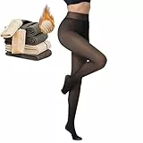 Collant Polaire Femme Grande Taille - Legging Élasticité Effet Transparent S-M, L-XL, XXL - Chaleureux (01-Noire Peau L/XL)