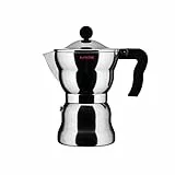 Alessi AAM33/6 - Cafetière Espresso Design, Corps en Aluminium, Poignée et Bouton en Résine Thermoplastique, 6 Tasses, Argenté