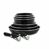 MENASTYL - set de 8 pièces – 3 poêles 20/24/28 cm + 3 casseroles 16/18/20 cm + 2 poignées amovibles sécurisées - 6020438