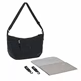 LÄSSIG Sac à langer avec matelas à langer, fixation pour poussette, hydrofuge/GRE Lunua Bum Bag black