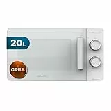Cecotec 800 W Micro-ondes avec Gril ProClean 3120 Capacité de 20 L, Revêtement Ready2Clean, 700 W de Puissance, 6 niveaux, Minuterie 30 minutes, Mode Décongeler, Finition en Blanc