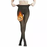 Collant Plaire Femme Effet Transparent, Collants Thermique Chauds pour Femmes Collant Épais et Chaud leggings d'hiver en Plein Air Faux Translucide Noir 1 Paire