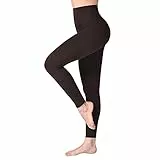SINOPHANT Legging Femmes Pantalon de Sport, Jegging Taille Haute Femme Yoga Opaque Doux Grande Taille(#1 pièces Marron,XXL)