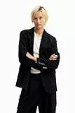 Desigual Ame_sici Blazer tissé pour Femme, Noir, Taille