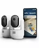 Arlo Essential 3 Indoor HD Pan-Tilt-Zoom, Caméra de Surveillance WiFi Intérieure, Vision Nocturne, Audio bidirectionnel, avec obturateur d'objetif, Essai Secure Inclus, 2 Caméra Blanc