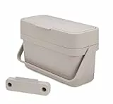 Joseph Joseph Compo 4 Caddy de recyclage des déchets alimentaires mince à remplissage facile avec aération, montage sur porte en option, 4 Litres-Stone