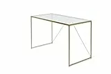 Jahnke Bureau Glam Desk en Verre Transparent/doré