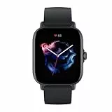 Amazfit GTS 3, 42 mm, Montre Connectée avec Alexa, AMOLED, SpO2, 150+ Modes Sportifs, GPS, 5 ATM Etanche Smartwatch Sport (Noir)