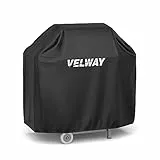 Velway Housse de Barbecue imperméable – Tissu Oxford 210D Robuste pour Barbecue extérieur, Protection UV, Anti-poussière et Coupe-Vent, résistant aux intempéries et Durable avec Sac de Rangement Noir