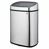 KITCHEN MOVE Poubelle de cuisine push 48L CITY en acier Inox avec cerclage Ouverture par simple pression