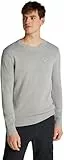 Tommy Jeans Pull Homme Slim Fit Crew Neck Sweater Pull en Maille, Gris (Grey HTR), XL