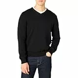 Amazon Essentials Pull à Col en V (Disponible en Grandes Tailles et Grandes Longueurs) Homme, Noir, M
