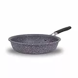 Lagostina Tempra Mineral Poêle antiadhésive en acier et aluminium avec revêtement minéral+ Ø 20 cm, poignée en silicone, effet pierre, adaptée à toutes les sources de chaleur
