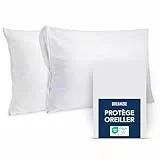 Dreamzie Protege Oreiller 40x60 – Lot de 2 Housses Imperméables et Respirantes | Anti-Acariens | Lavable à 90°C | Oeko-Tex | Idéal Famille & Peaux Sensibles