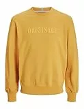 JACK & JONES Crew Neck Jorfrederiksberg Sweat à col Rond, Abricot doré, L Homme