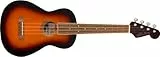 Fender Ukulélé Ténor Avalon pour Adultes et Enfants, Construction en Bois de Tilleul, Touche en Noyer, Tête de Guitare Fender Stratocaster Classique, Sunburst Bi-Couleur