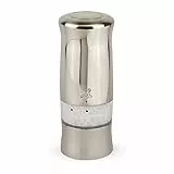PEUGEOT - Moulin à Sel Électrique Zeli 14 cm - Avec Eclairage - Sel Gemme Inclus - Fabrication Française - 6 Piles + Ampoule De Rechange Inclus - Coloris aspect Inox